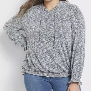 NWT Lane Bryant women's heathered green white lightweight hoodie size 22/24 3X